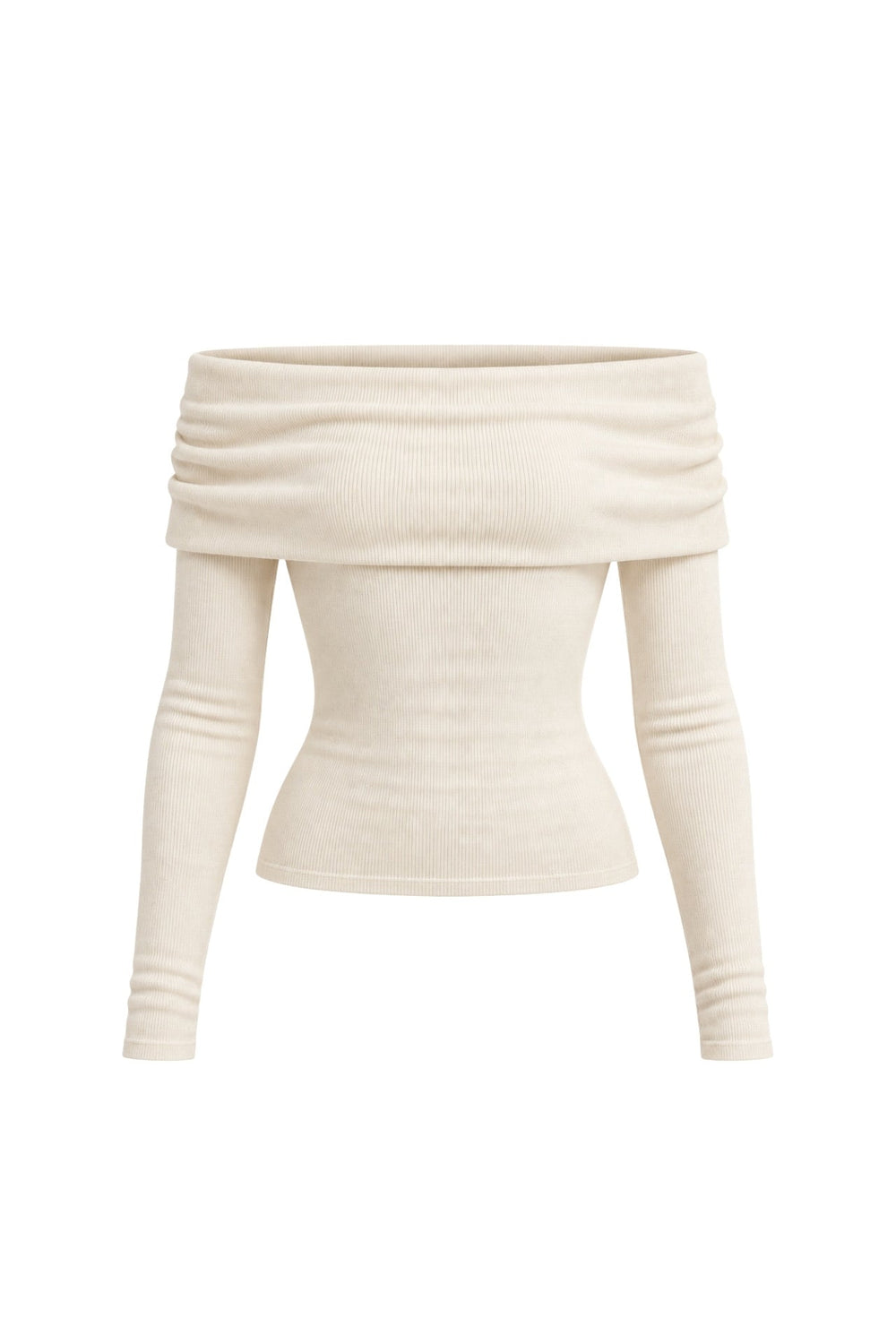 Madonna Neck Long Sleeve Knit Blouse