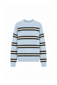 Striped Crew Neck Oversize Knit Sweater