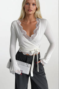 Wrap-Around Lace Blouse