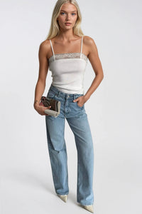 Strappy Lace Detail Knitted Blouse