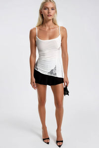 Strappy Gathered Detail Lace Blouse