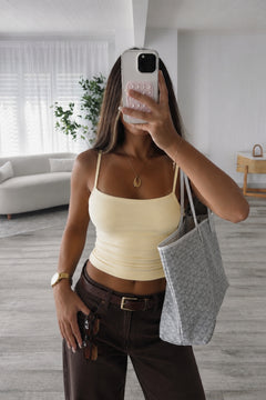 Glop Detay İp Askılı Basic Top - Sarı