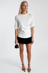 Basic T-Shirt with Gathered Waist