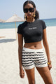Nepo Baskılı Crop T-Shirt - Siyah