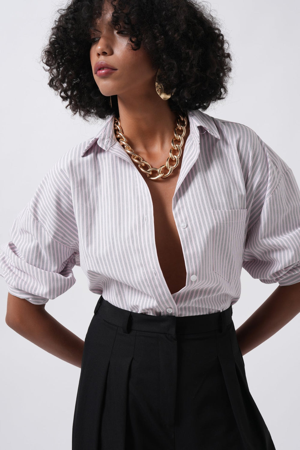 Striped Pocket Detail Shirt