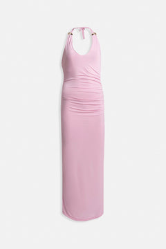 Aksesuar Detay Maxi Elbise - Pembe
