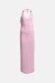 Aksesuar Detay Maxi Elbise - Pembe