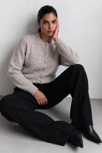 Textured Knit Cardigan with Button Detail