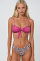 Fiyonk Detay Çiçekli Bikini Takım - Pembe