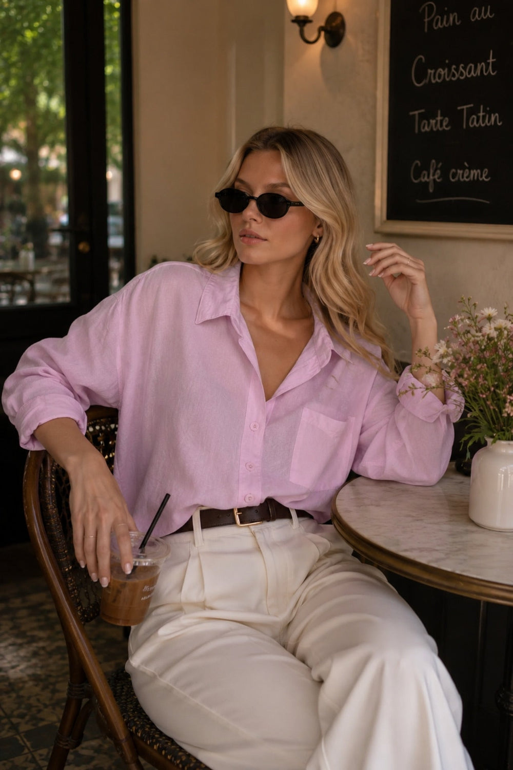 Pocket Detail Basic Oversize Shirt