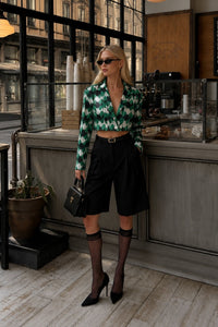 Desenli Crop Blazer Ceket