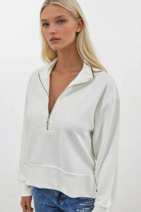 Fermuar ve Dikiş Detaylı Sweatshirt