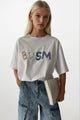 Sırt ve Ön Baskılı Oversize T-Shirt - Beyaz