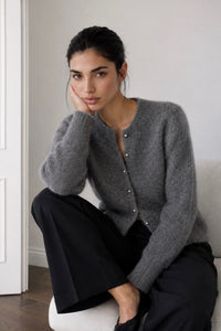 Textured Knit Cardigan with Button Detail