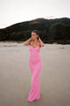 Aksesuar Detay Maxi Elbise - Pembe