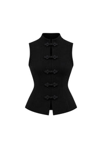 Accessory Detail Sleeveless Knit Blouse