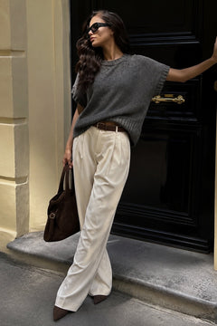 Oversize Basic Triko Süveter - Antrasit