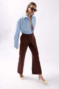 Wrap Detail Asymmetric Trousers