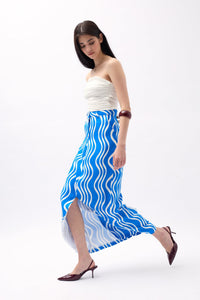Printed Skirt with Front Slit