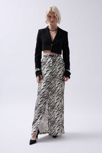 Printed Skirt with Front Slit