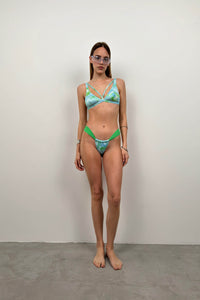Piping Detail Ruched Bikini Set