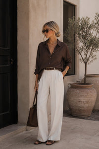 Pocket Detail Basic Oversize Shirt