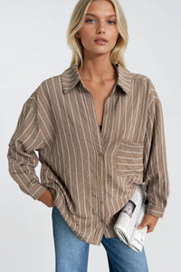 Striped Oversize Modal Shirt