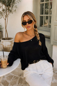 Drop Shoulder Fine Knit Blouse