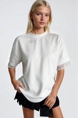 Kol Ve Sırt Dantel Detay T-Shirt