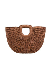 Oval Form Hasır El Çantası