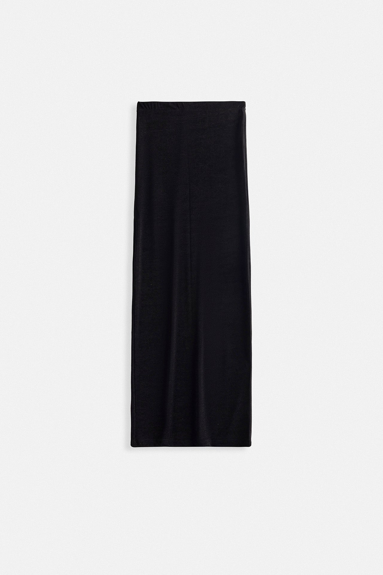 Parlak Kumaş Maxi Etek - Siyah