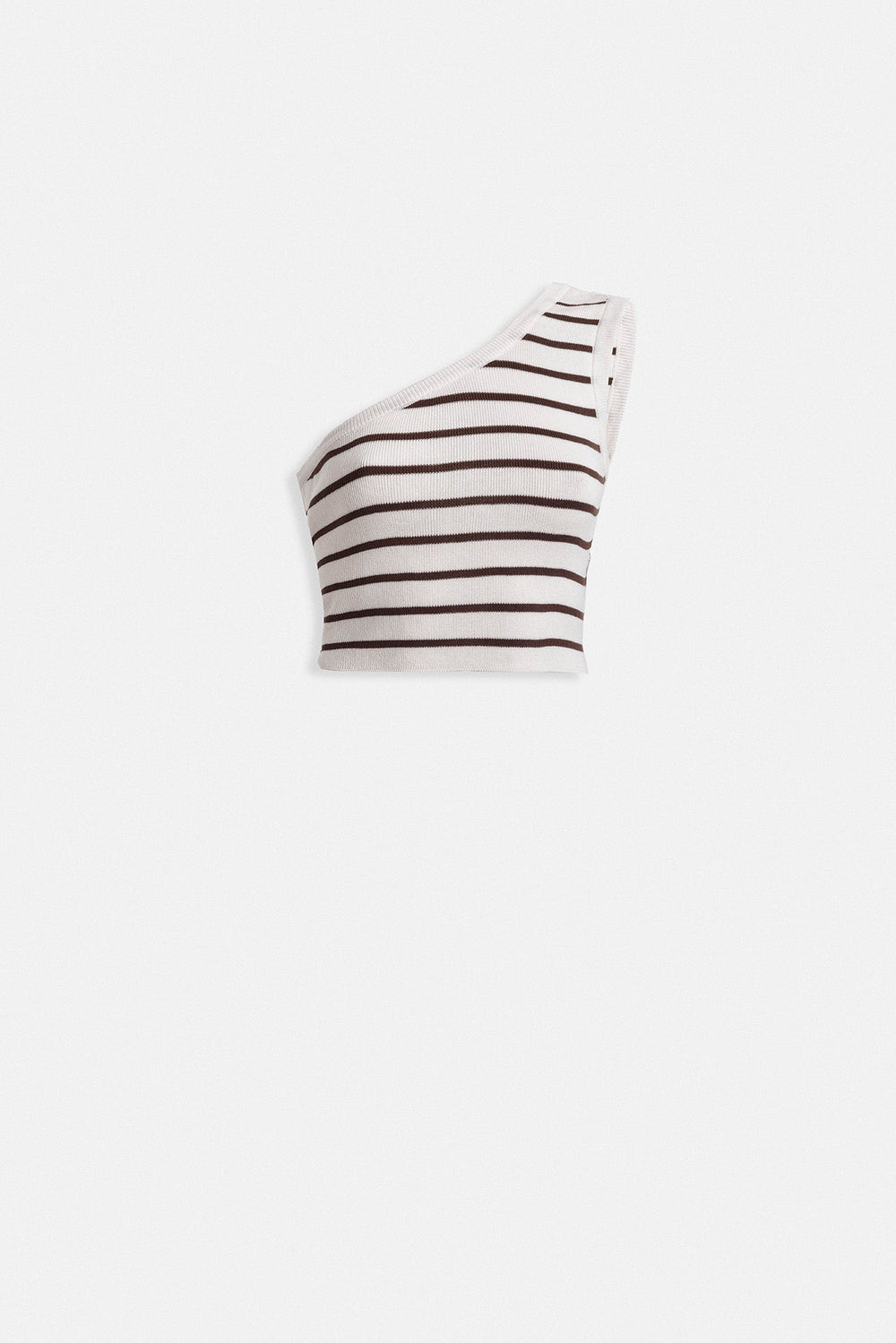 One Shoulder Striped Crop Top
