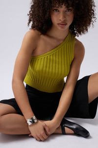 One Shoulder Knit Blouse