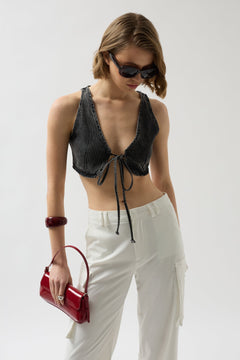 Yelek Form Denim Bra - Siyah