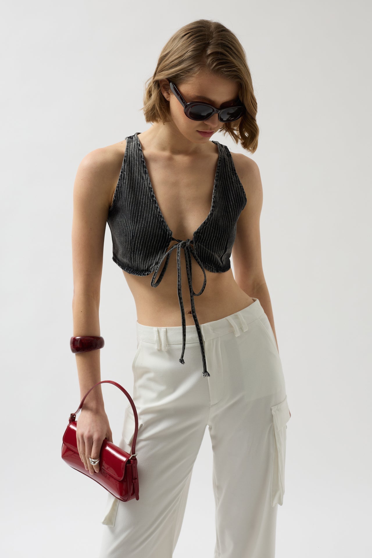 Yelek Form Denim Bra - Siyah